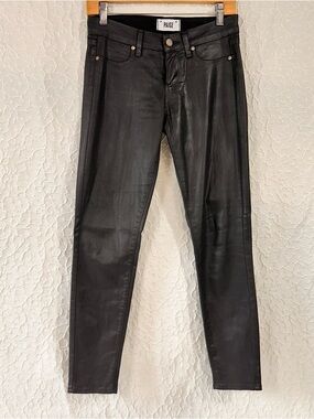 PAIGE women’s Black Coated Skinny Jeans Size 26